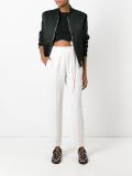 high-waisted trousers