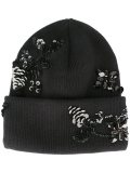 sequin floral design beanie
