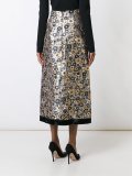 circle embroidered maxi skirt