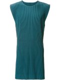 pleated sleeveless pullover