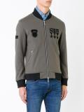 medal print bomber jacket