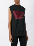 raw edge sleeveless sweatshirt