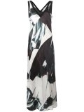 printed satin maxi dress
