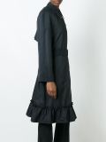  ruffle hem trench coat