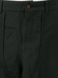 wide-legged drop-crotch bermudas