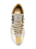 metallic lace-up sneakers