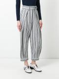 high-rise cropped striped trousers