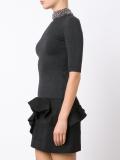 embellished neck knit T-shirt