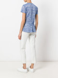 pleated trim V neck top
