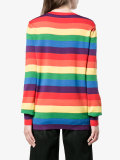 cat rainbow stripe intarsia sweater