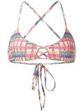 basket weave print bikini top