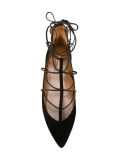 lace-up ankle ballerinas