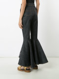 ruffled flare trousers