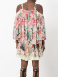 cold-shoulder floral print dress
