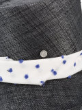 'Ed' straw Hat with Polka Dot Band