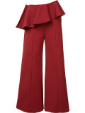 pleated trim palazzo pants