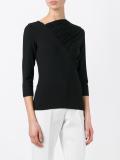 pleated trim blouse