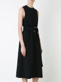 belted gilet dress