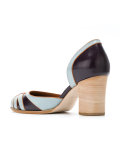 block heel panelled shoes