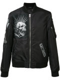 multiple patches bomber jacket