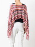 zig-zag cropped poncho top