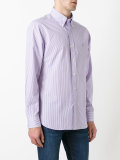 logo embroidered striped shirt