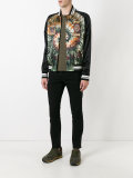 gradient patch bomber jacket