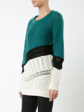 chunky knit colour block jumper