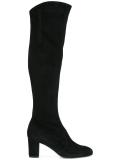 block heel knee high boots