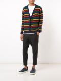 striped V-neck cardigan