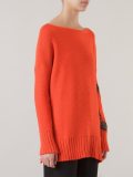 stone embellished knit blouse
