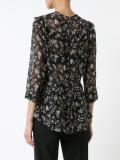 floral print sheer blouse