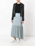 multi-pleats checked skirt