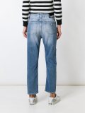 patchwork frayed jeans