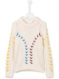 contrast lace jumper