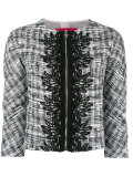 jacquard trim cropped jacket