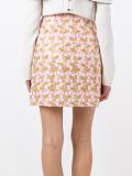 floral macramé straight skirt