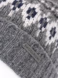 intarsia check beanie