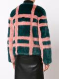 'Gustav' faux-fur plaid coat 