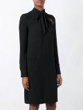 embellished tie neck dress