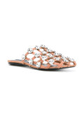 embellished grid mules