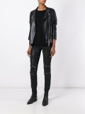 skinny fit zip detail shiny jeans