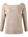 distressed tricot blouse