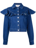 ruffled denim jacket