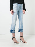 Keep the Faith embroidered cropped jeans