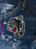 patched denim shorts