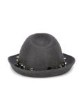 button embellished fedora hat