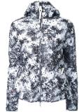 palm print hooded puffer jacket