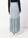 multi-pleats checked skirt