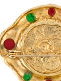 CC logo gripoix brooch
